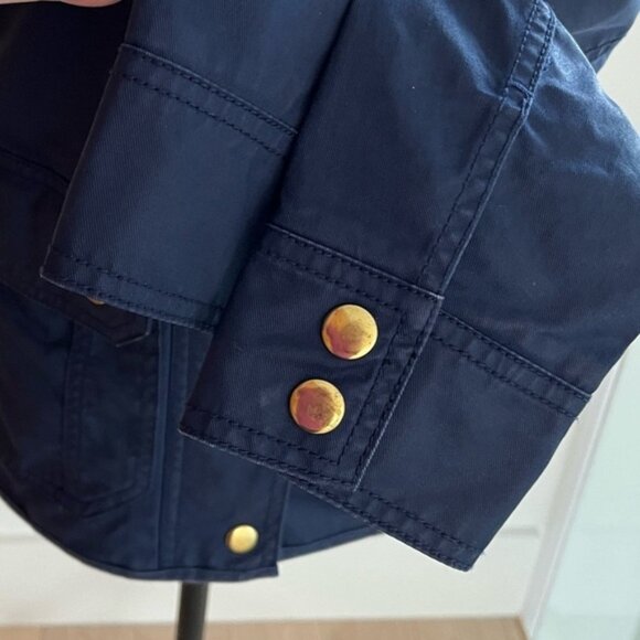 J. CREW Downtown Field Cotton Jacket Zip Snaps Front Utility Military Style - Picture 2 of 14